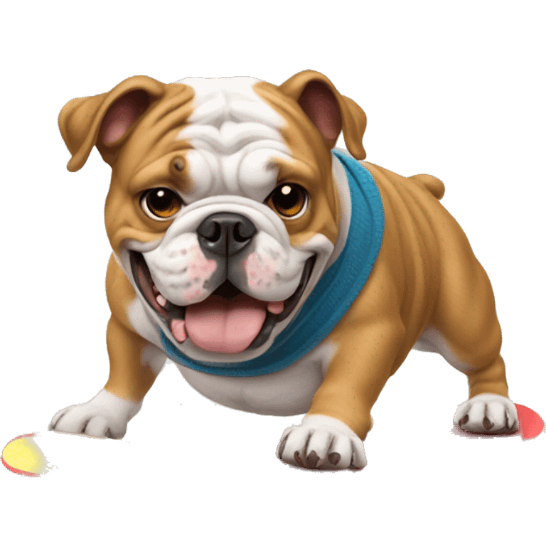 english bulldog riding a skateboard  emoji