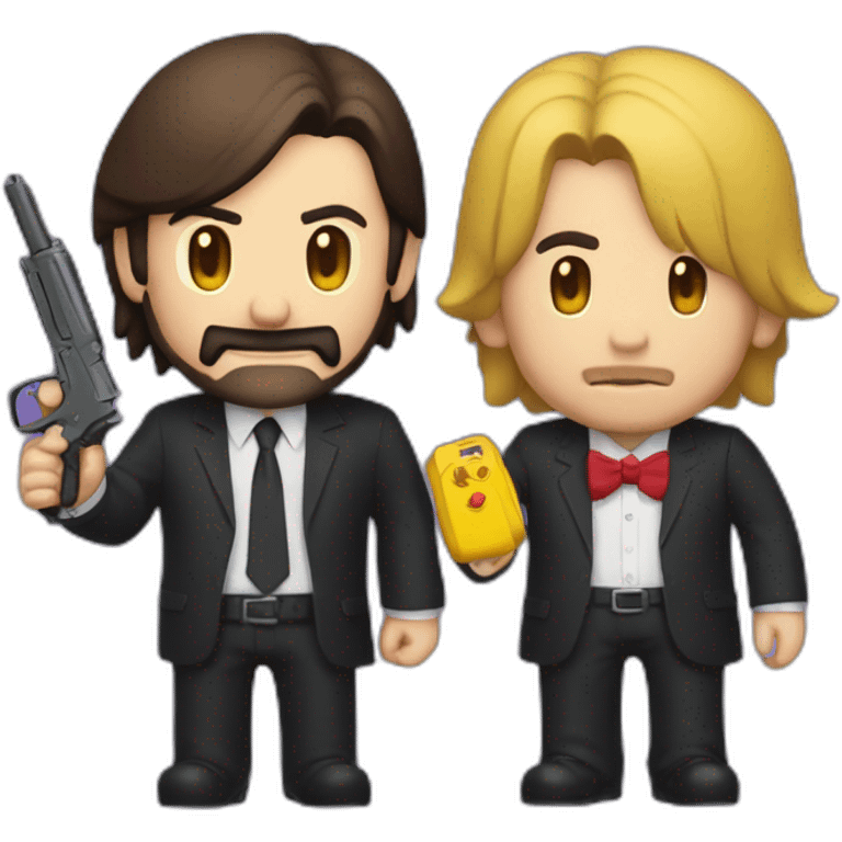 john wick y mario bros chocando puños emoji