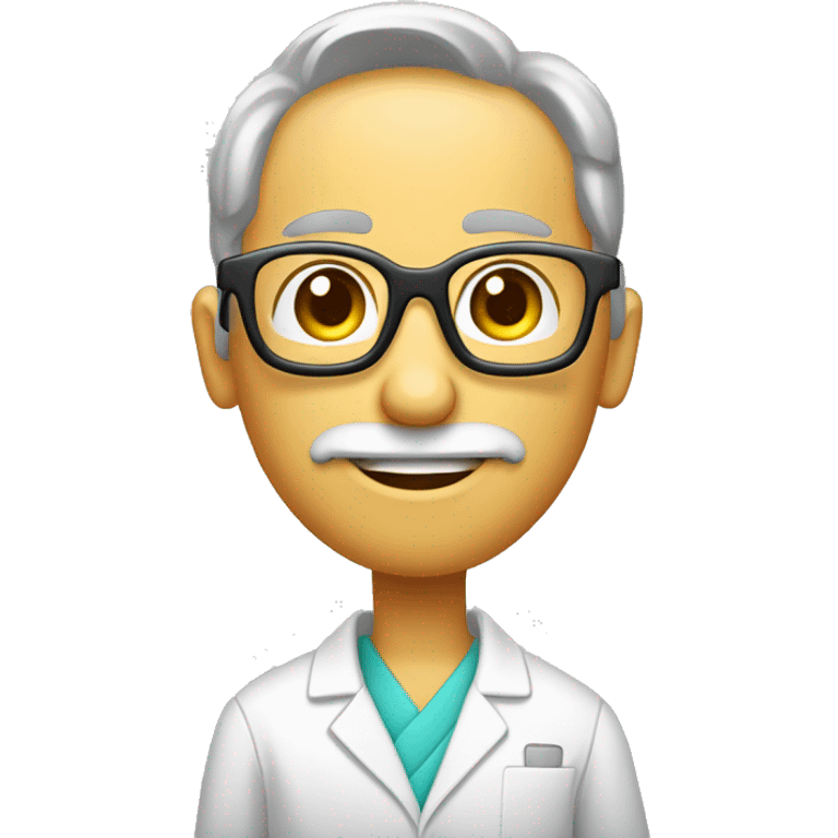 farmaceutico con gafas cuerpo comple emoji