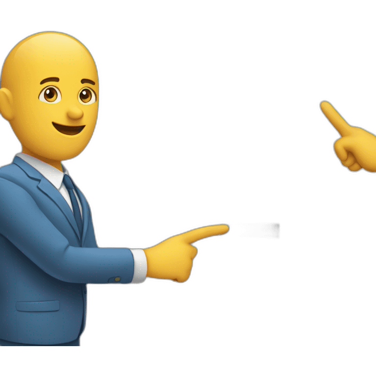 person pointing to presentation behind them emoji