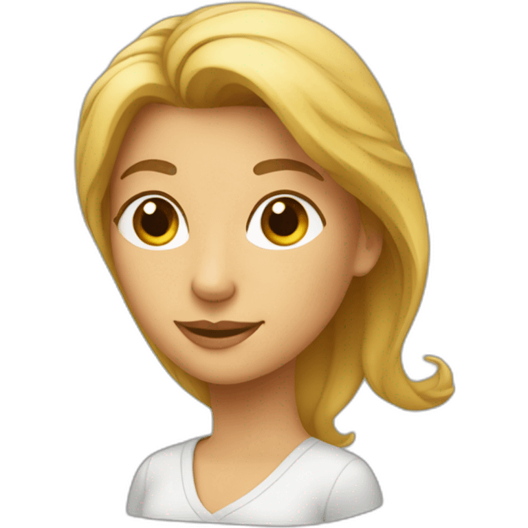 Une femme sur un chat emoji