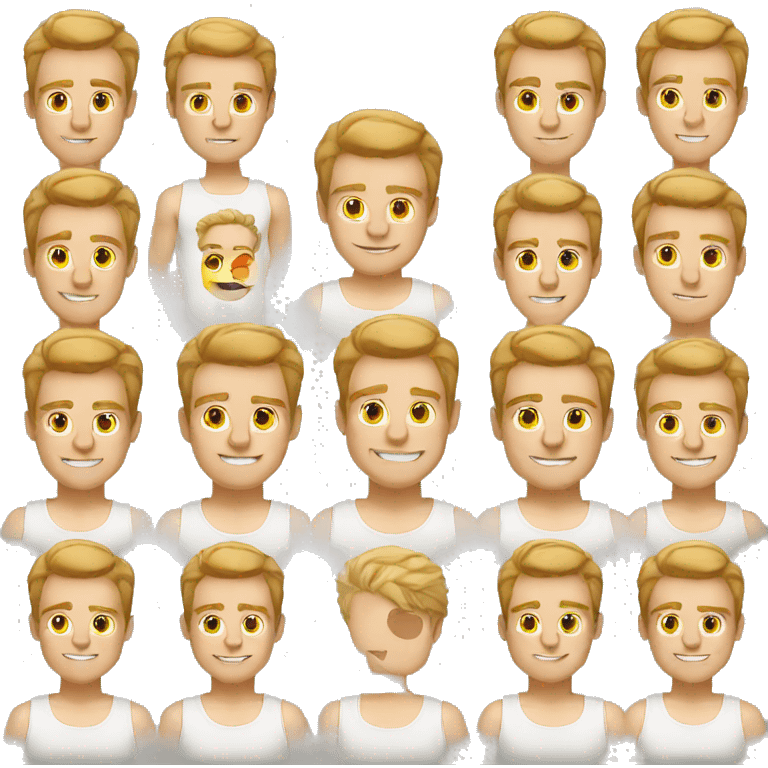 YOUNG WHITE MAN WITH white tank top emoji