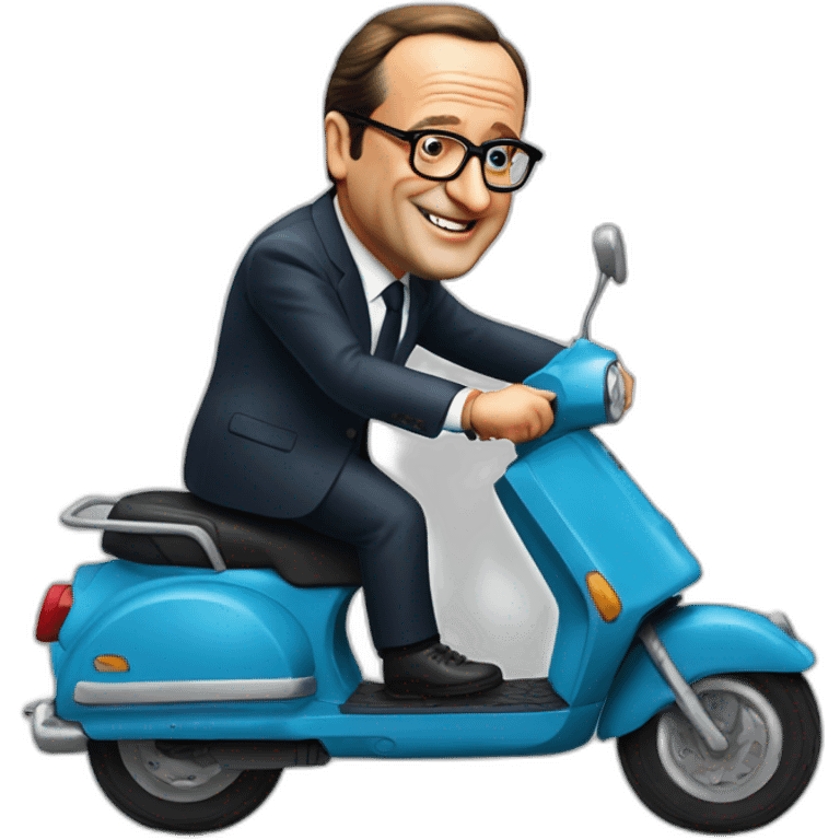 francois hollande sur un scooter emoji