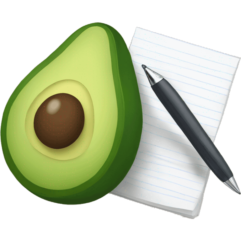 avocado writing with pen emoji