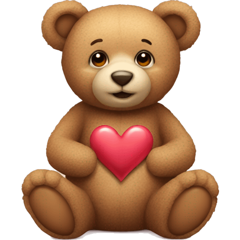 Teddy bear with love heart  emoji