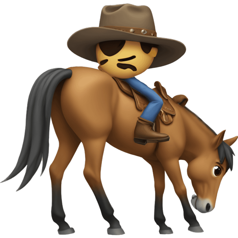 un cowboy chevauchant un chat emoji