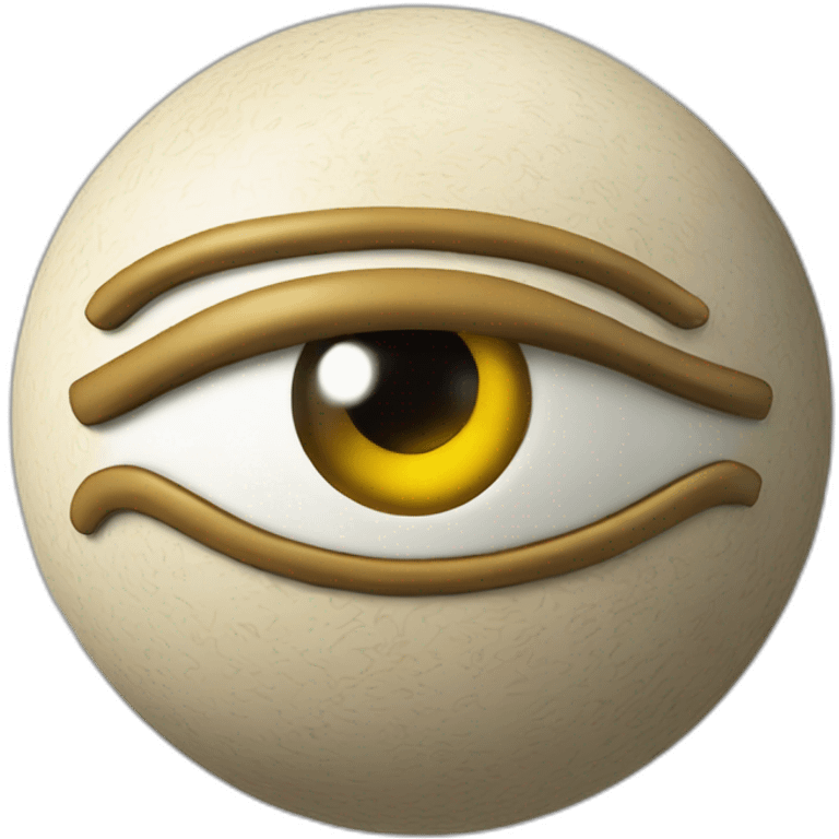 3d sphere with a cartoon Stray skin texture with Eye of Horus emoji