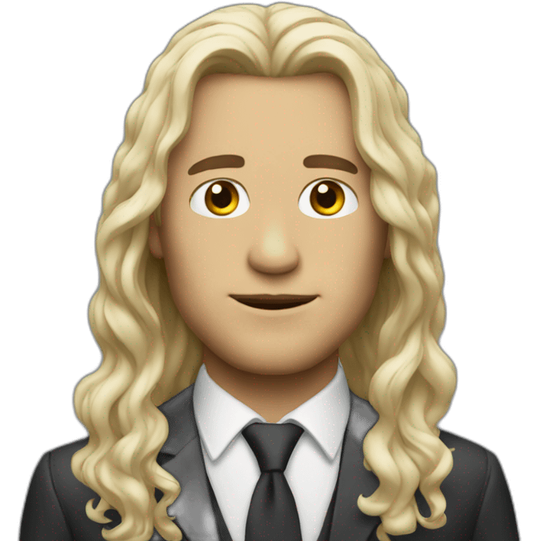 Man long hair with suit emoji