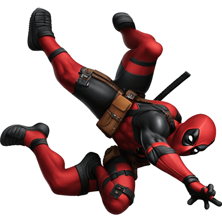 Deadpool doing a backflip emoji