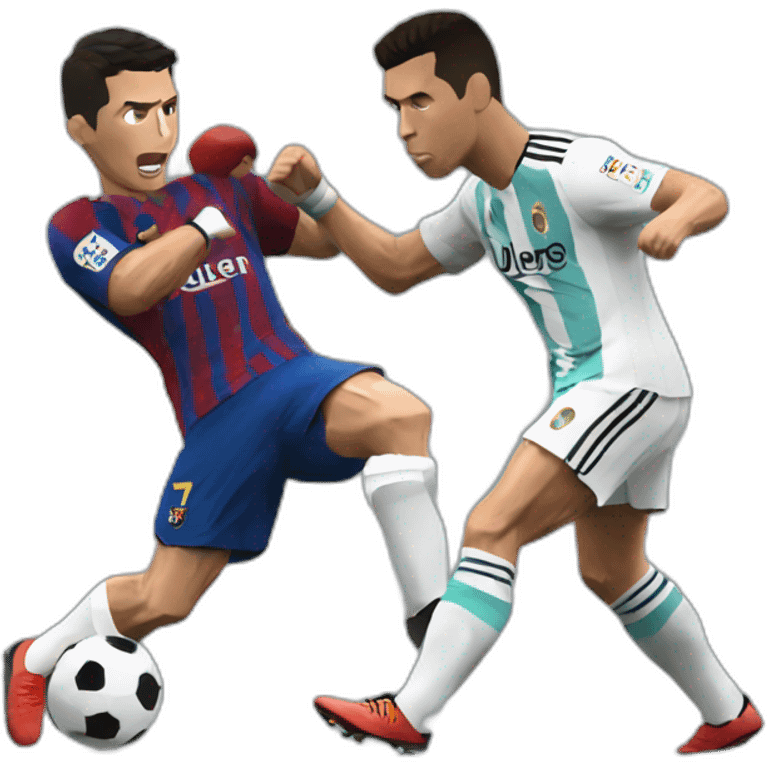 Cristiano Ronaldo fight Messi emoji