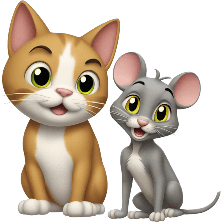 Tom the cat and Jerry the mouse from he cartoon  emoji