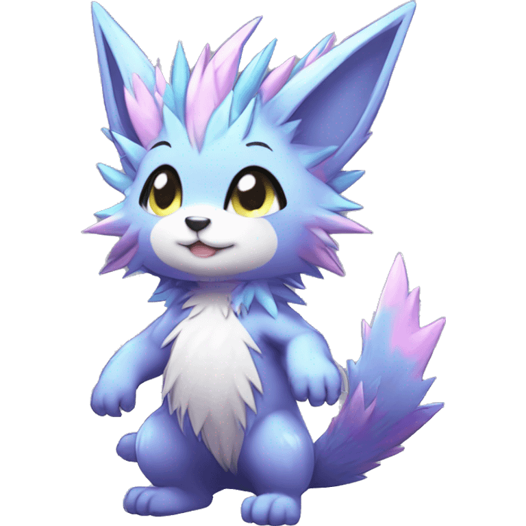 Anthro Scalie Spiky Cool Edgy Magical Shiny Colorful Pastel Sparkle Kemono-style Chibi Fantasy-Animal-Fakémon-Pokémon-Hybrid Fur Sona Aesthetic Full Body emoji