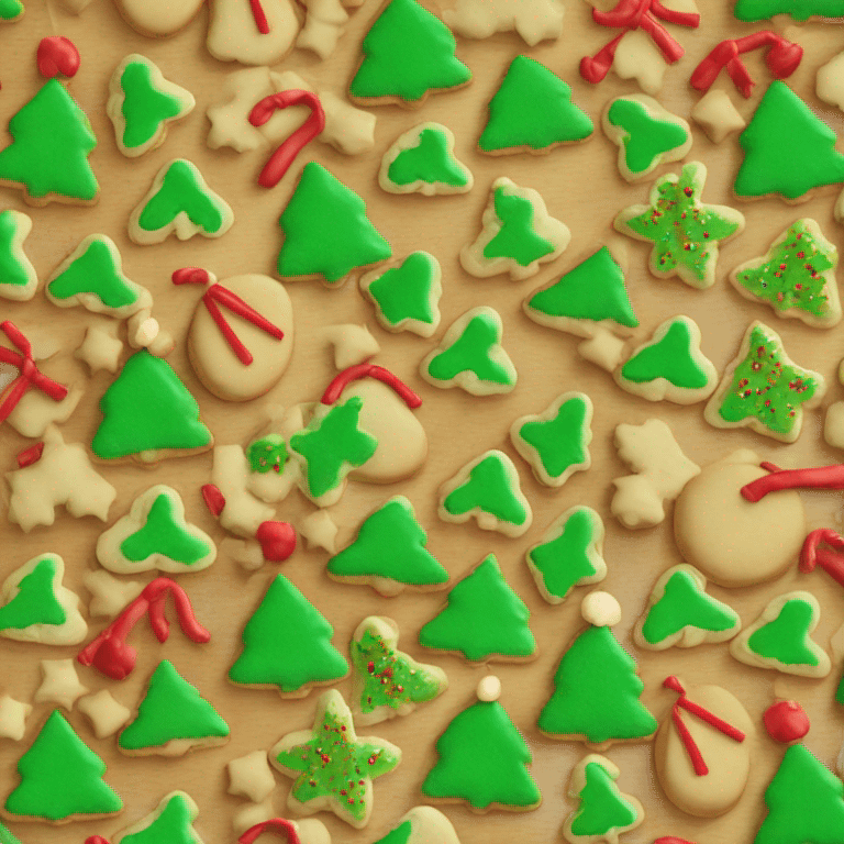 Red and green Christmas cookie tree shape emoji