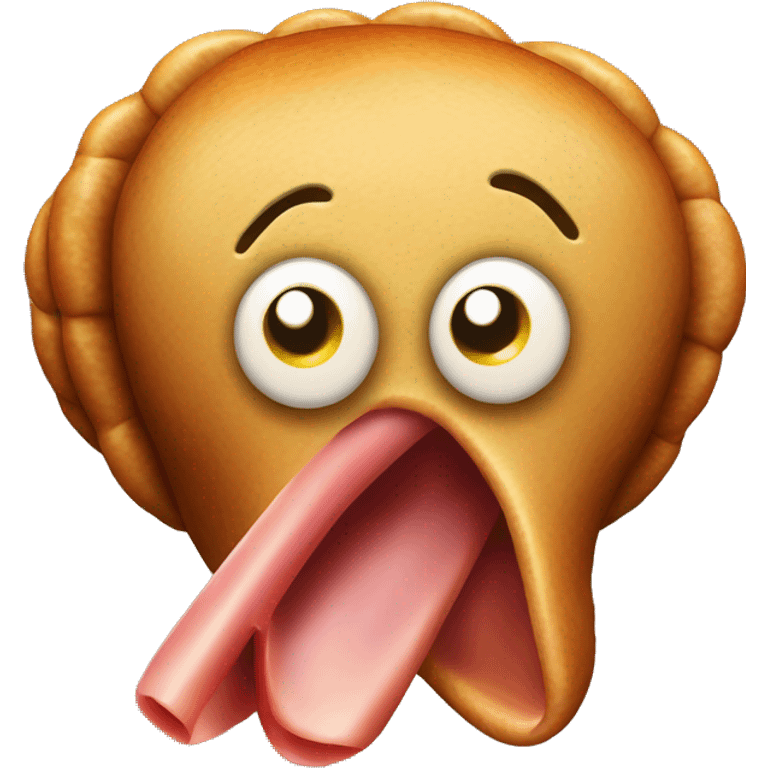 cooked turkey with emoji face tounge sticking emoji