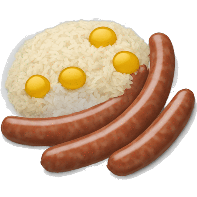 plate with sausage and rice  emoji