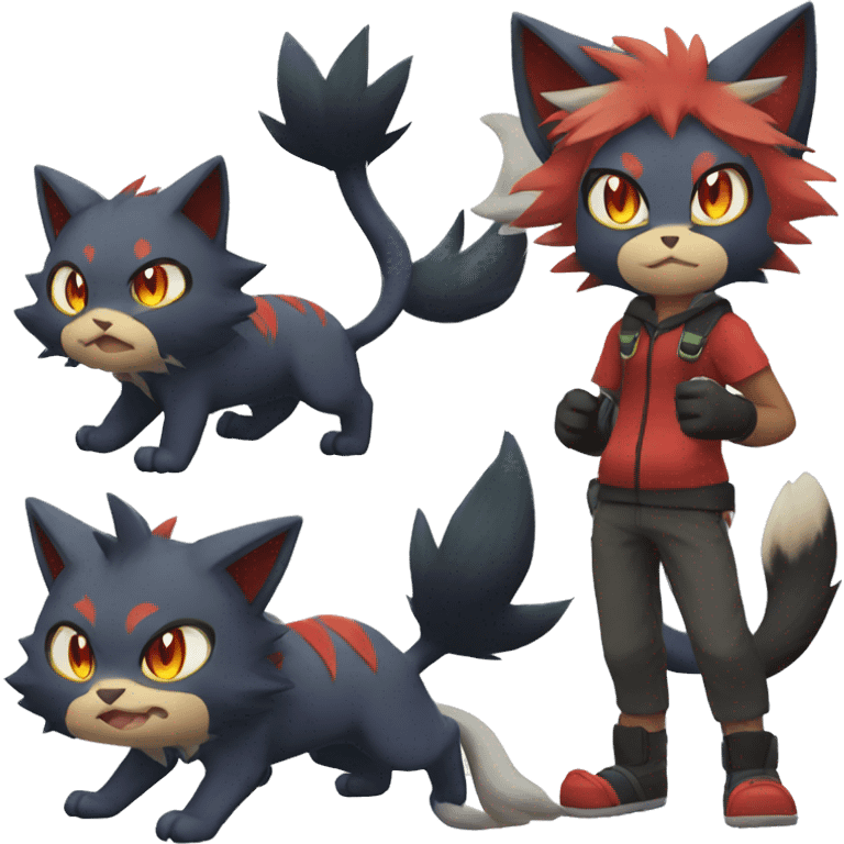 Torracat-Zoroark-Litten-Zorua full body emoji