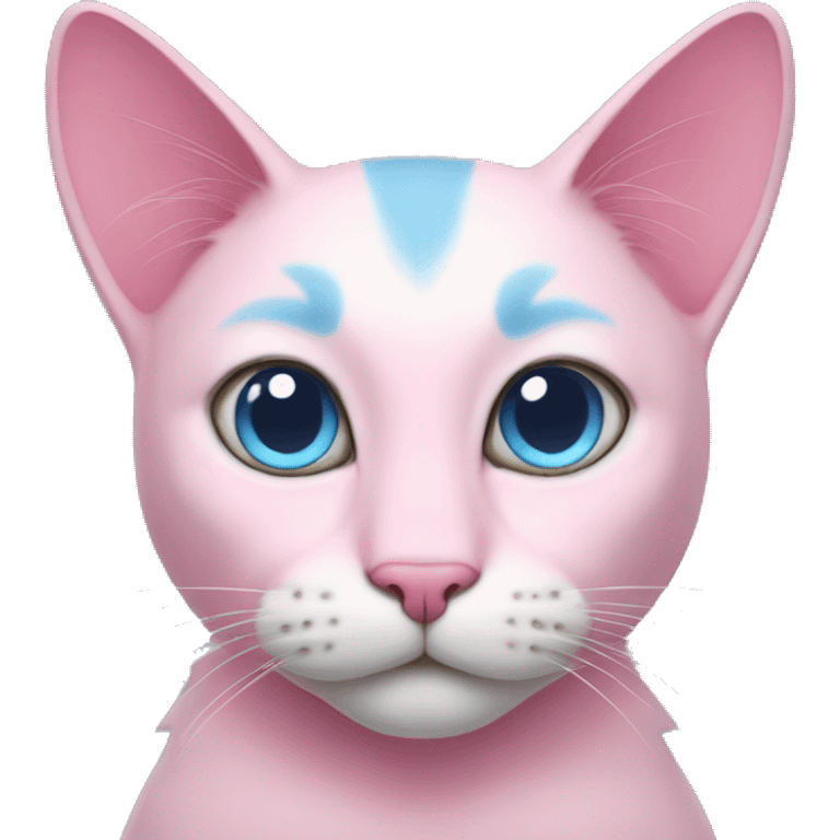 Pink blue cat emoji