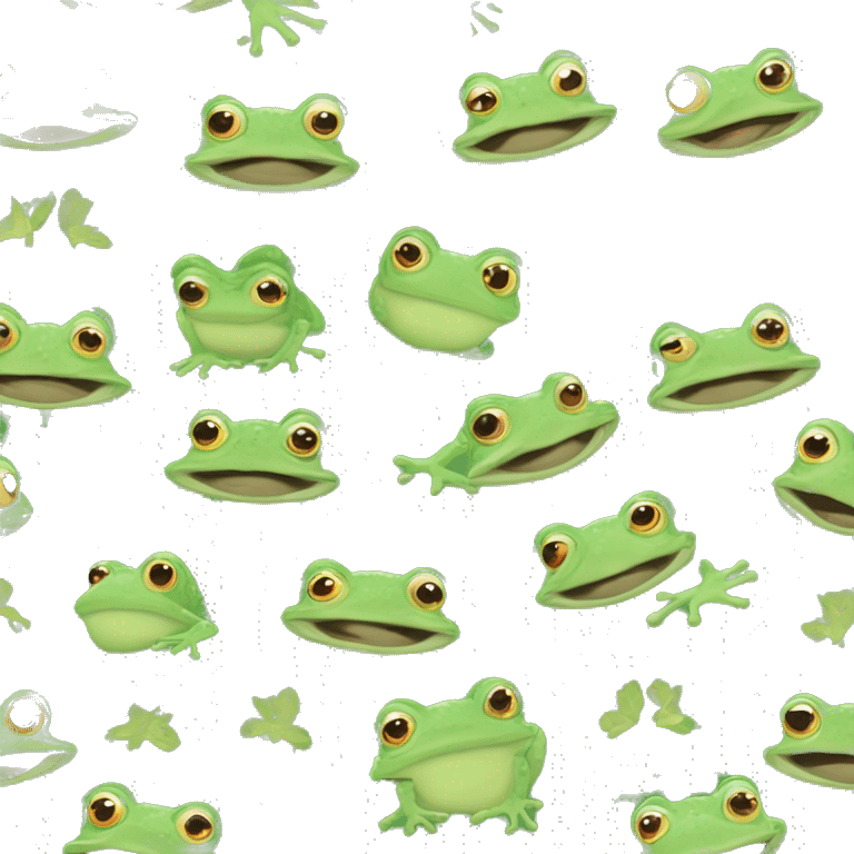 four bufo-style frogs together emoji