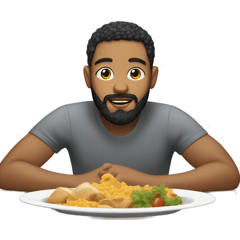 Lightskin man with beard eating food  emoji