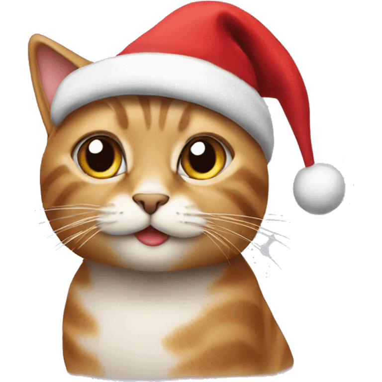 Cat with Christmas hat emoji