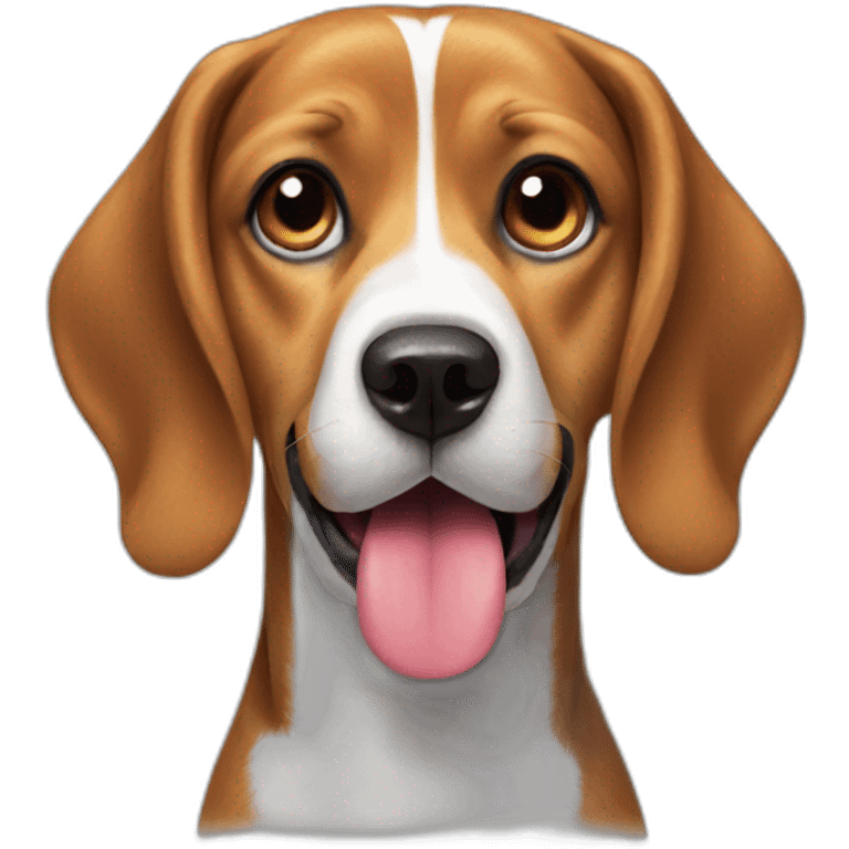 beagle sticking tongue out emoji