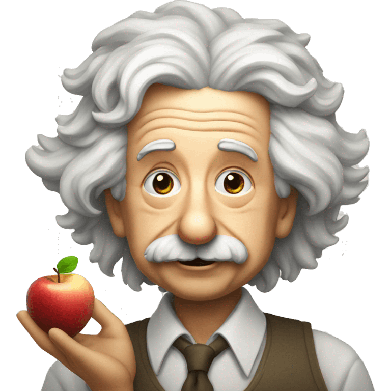 albert einstein y la manzana emoji