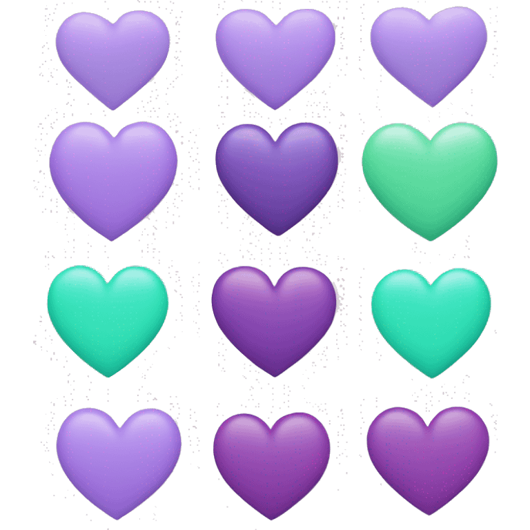 purple heart + mint heart emoji