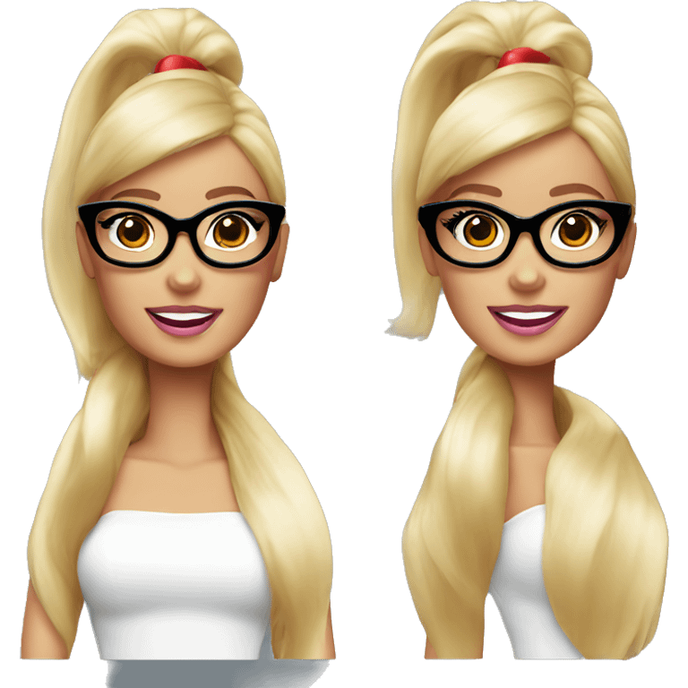 Barbie wearing santa hat and black glasses  emoji