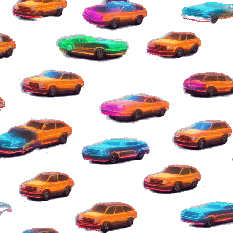 cool illuminated neon car  emoji