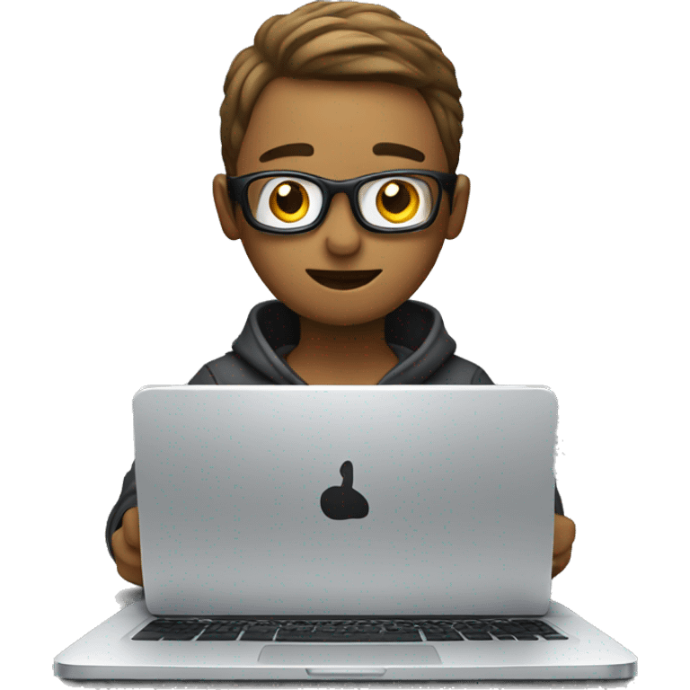 Emoji that depicts a person coding on a laptop emoji