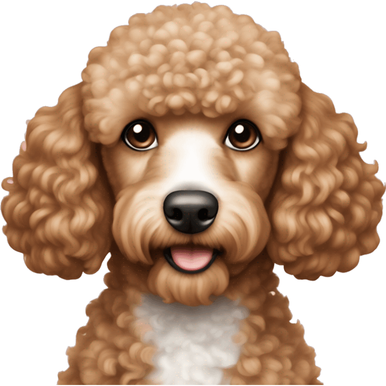 Light brown poodle with white chest emoji