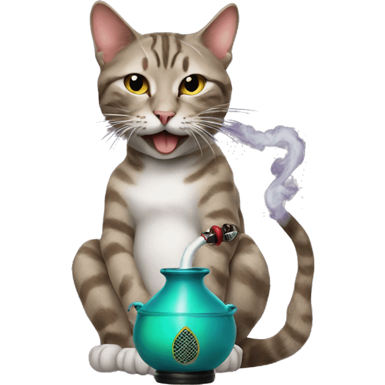 Cat smoking hookah emoji