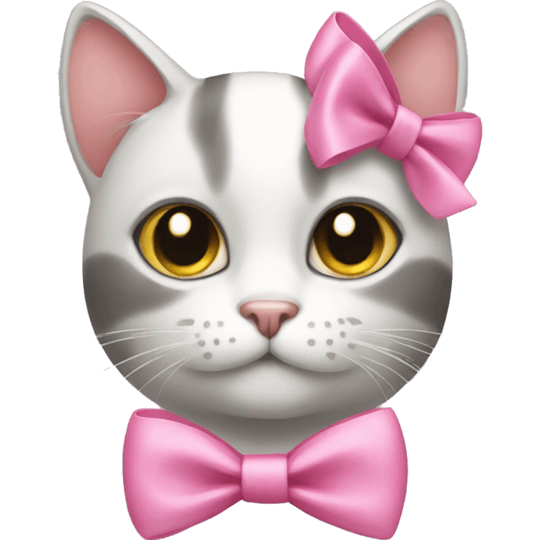 cat with a pink bow emoji