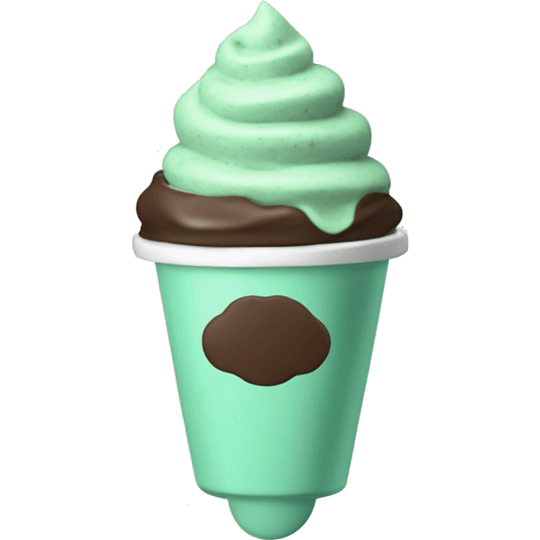 cup of mint chocolate chip ice cream emoji