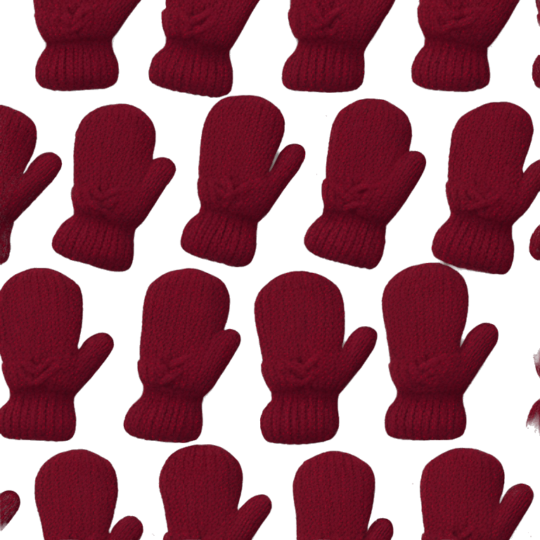 Knitted burgundy mittens emoji