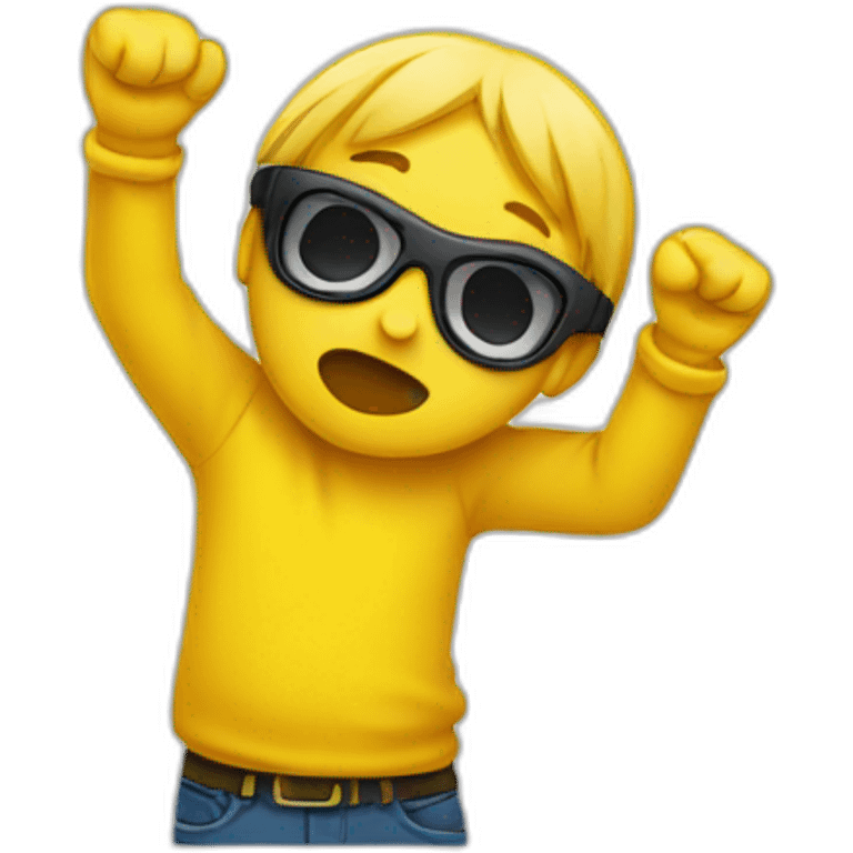 émoji jaune qui fait un dab emoji