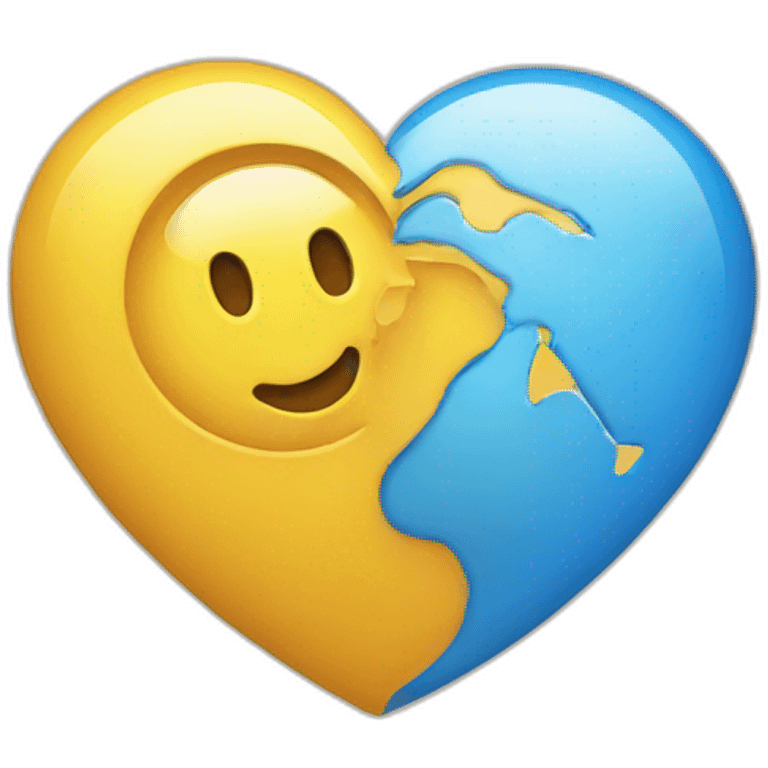 logo with one heart and one world emoji