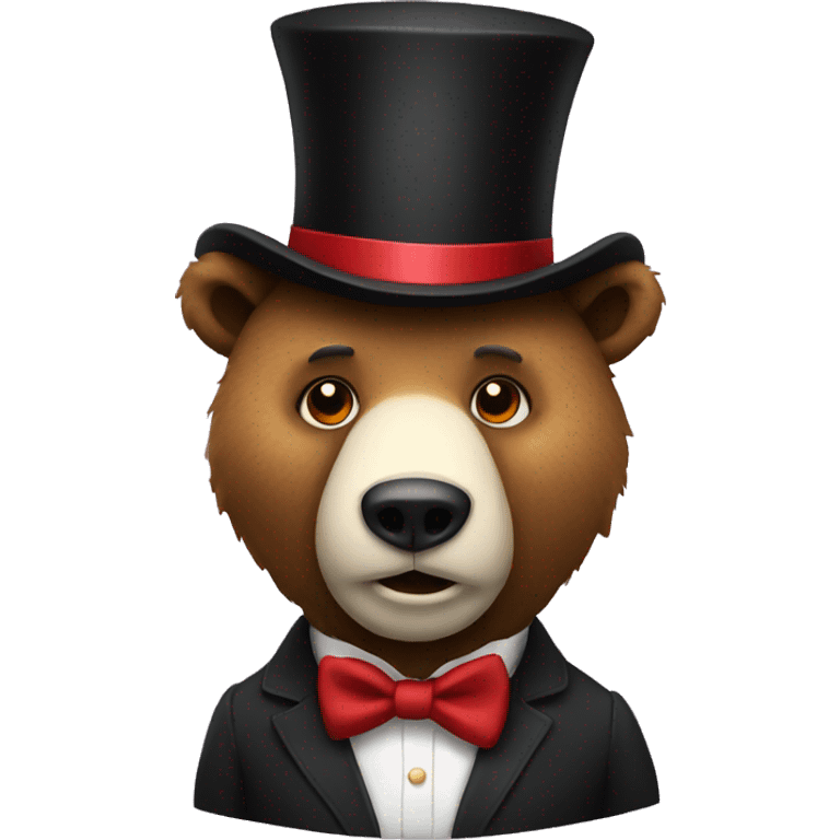 Bear with Top Hat emoji