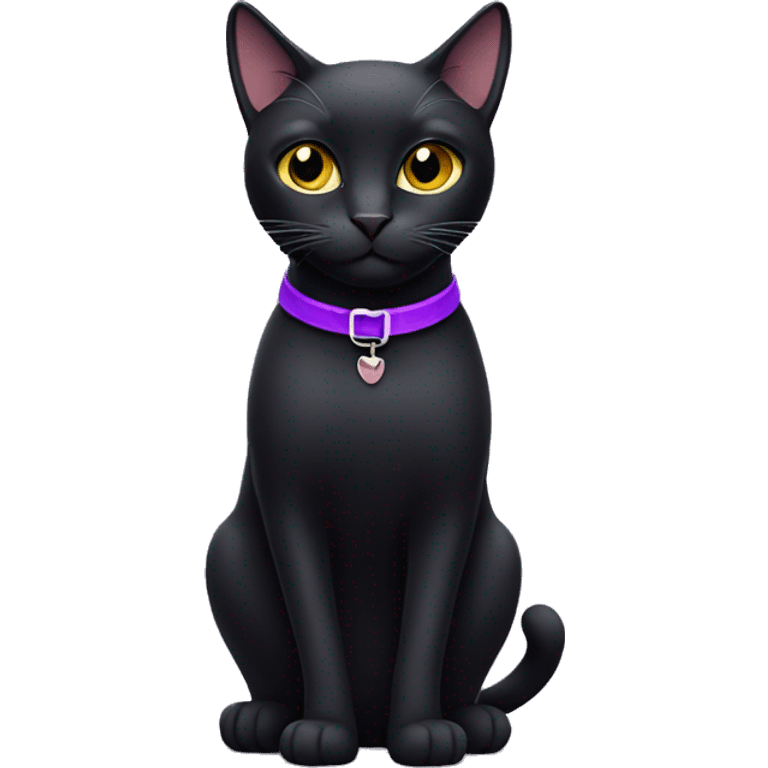 Black cat with purple collar emoji