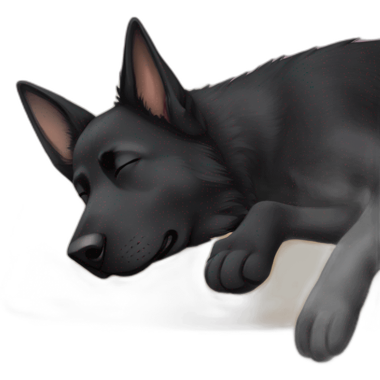 Black german shepherd sleeping emoji