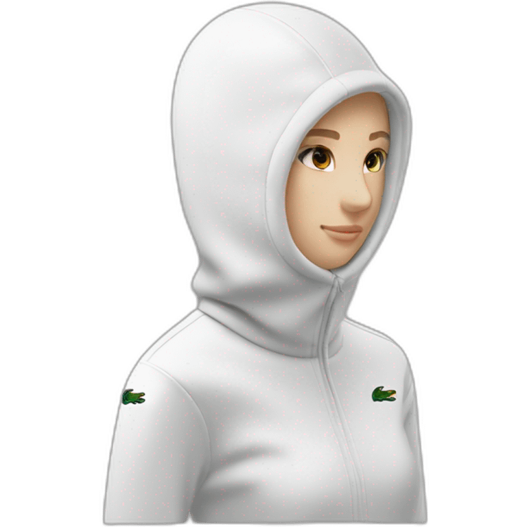 white girl lacoste balaclava with lacoste emoji