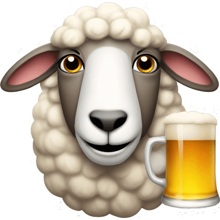 Sheep with beer  emoji