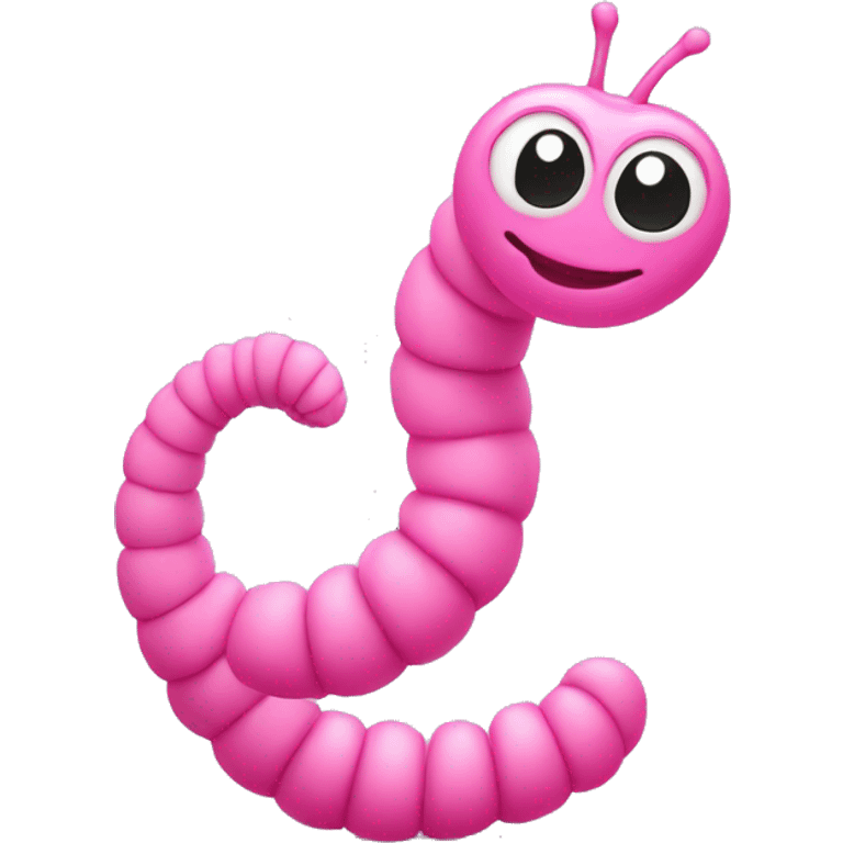 pink worm with pink hearts emoji