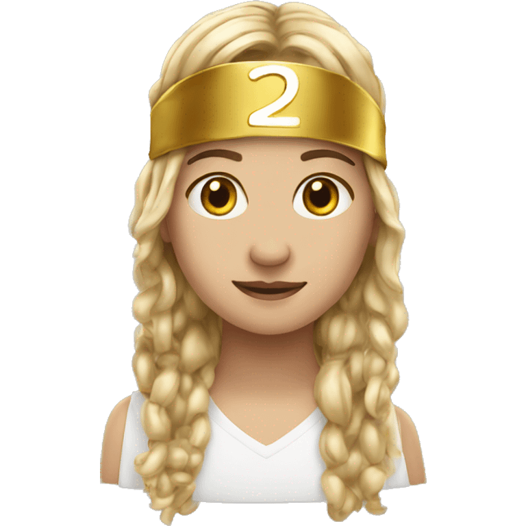 A gold headband with 2025 attached to the top of the headband no person emoji