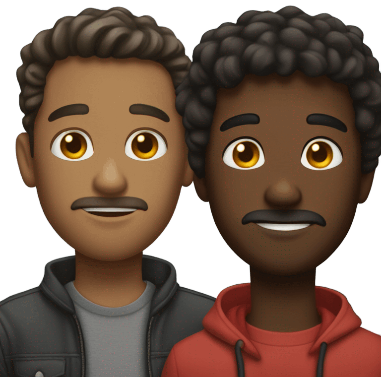 two brunnete male friends emoji