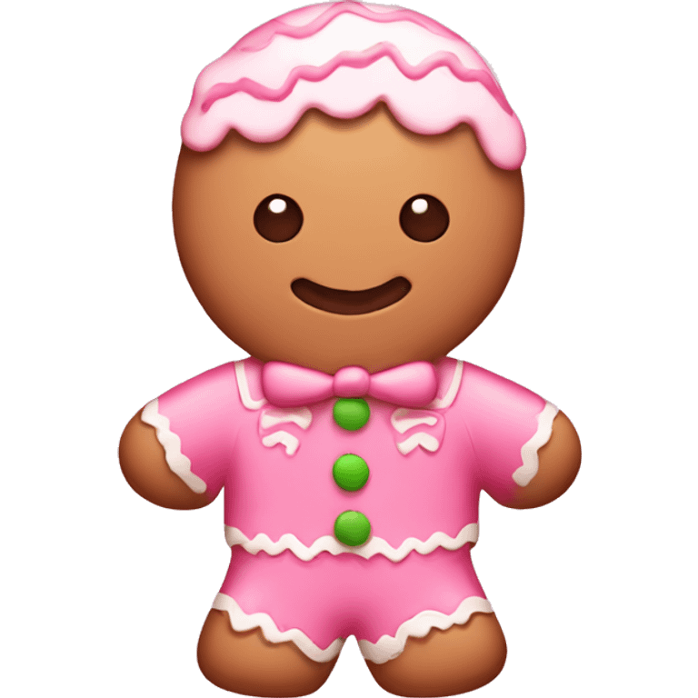 Cute pink gingerbread ￼ emoji