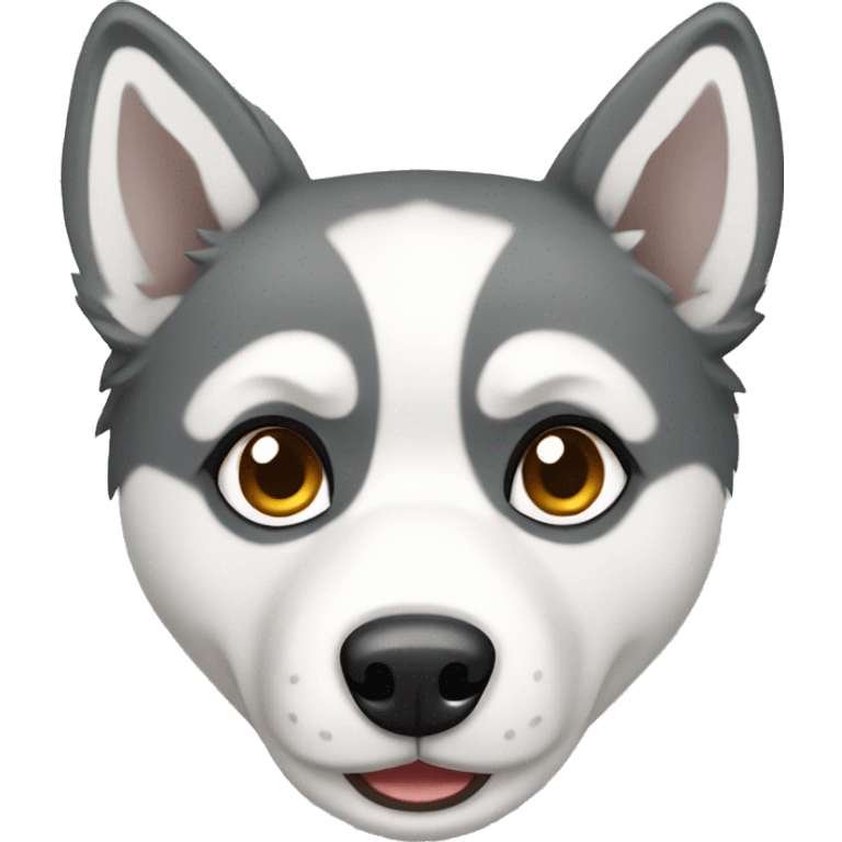 Husky grey and white color  emoji