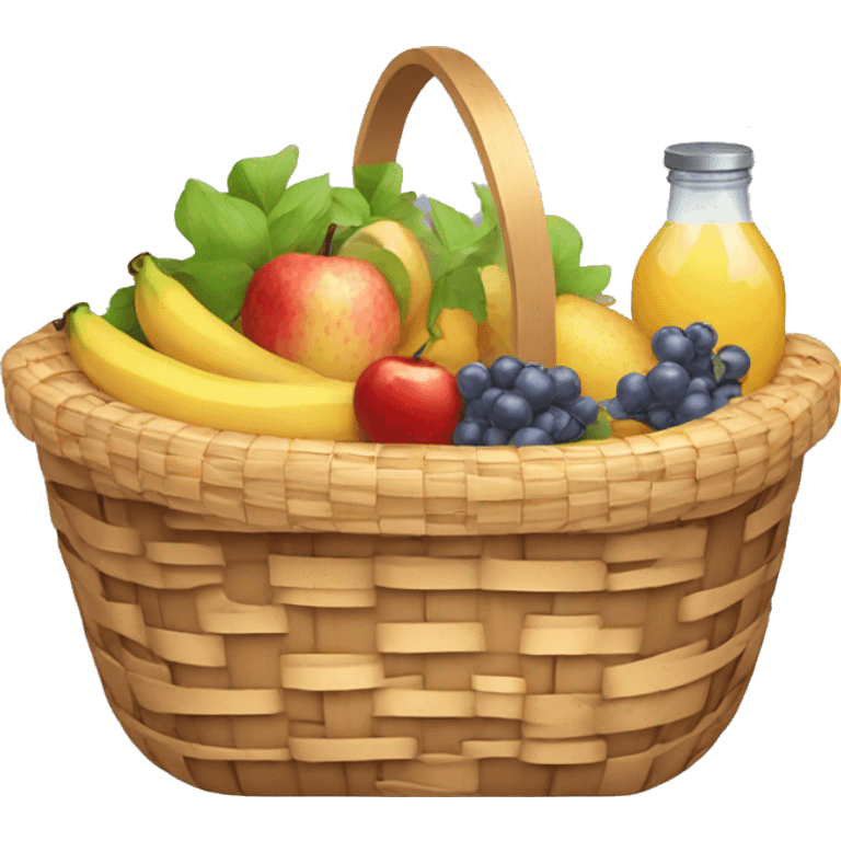 Picnic basket full of goods emoji