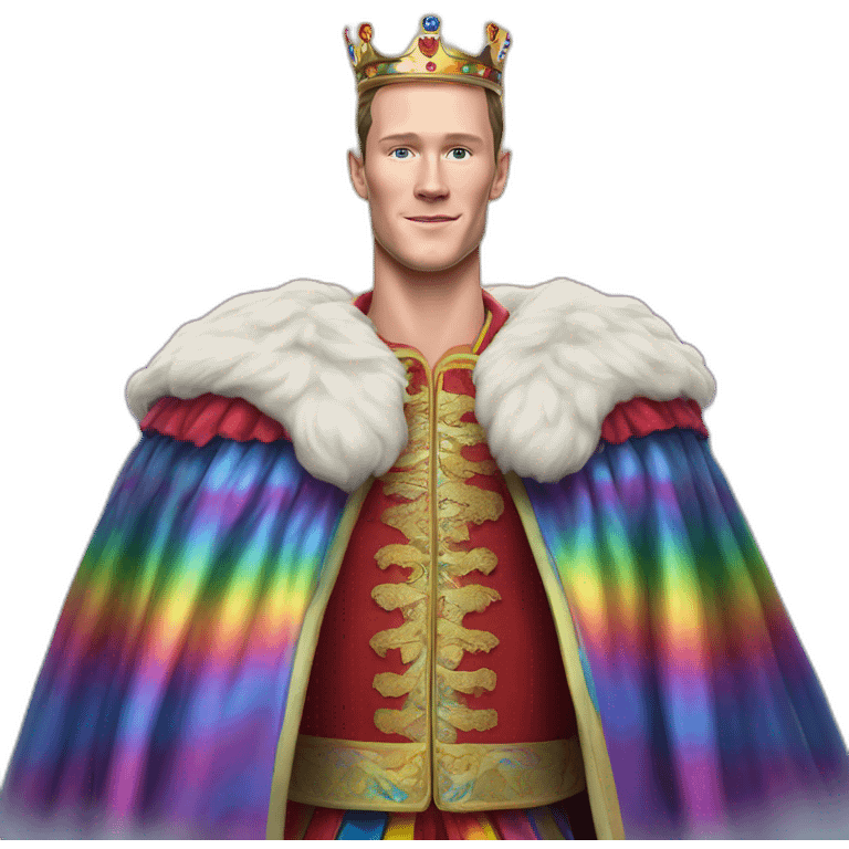 Jonathan Toews as a rainbow king with a royal robe on emoji