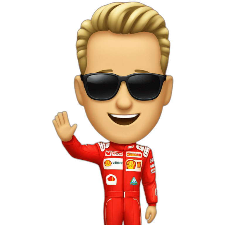 Michael Schumacher waving emoji